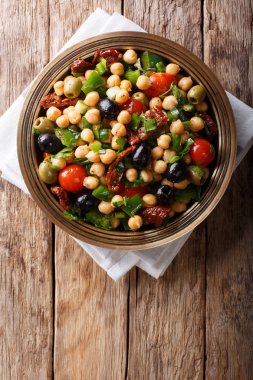 Doğu balela salata nohut, domates, soğan, zeytin ve h ile