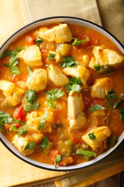 South American Food: Bobo chicken stew with vegetables in coconu clipart
