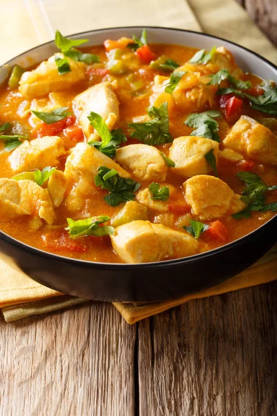 Brazilian traditional Bobo chicken with vegetables in coconut mi — Stock Photo, Image