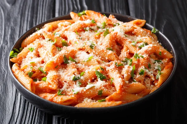 Penne alla Vodka�is a classic Italian pasta dish made with penne — Stok fotoğraf