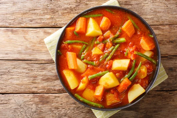 Yataklete KilkilEstofado de verduras de jengibre etíope closeupl — Foto de Stock