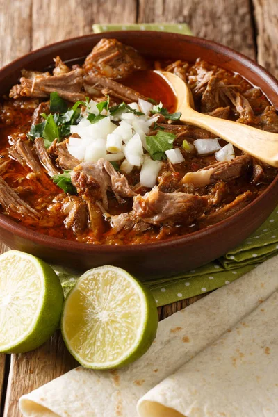 Birria Res Traditional Mexican Stew Perfect Comfort Food Rich Bold — Stock Photo, Image