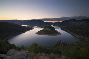 Arda Nehri Menderes günbatımı, baraj, Bulgaristan üzerinde