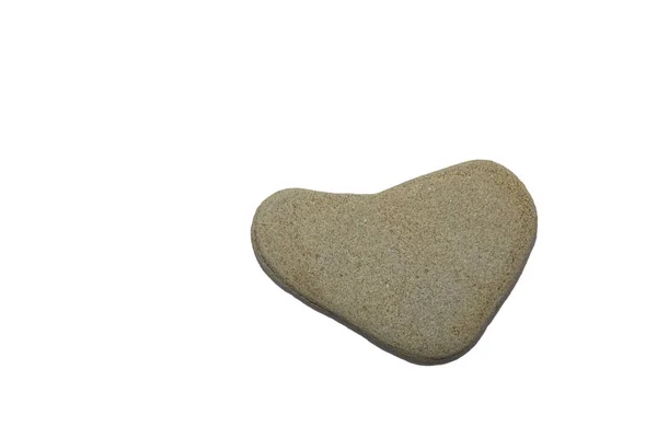 Pedra Única Forma Coração Isolada Branco — Fotografia de Stock