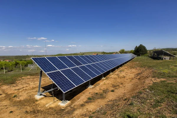 Solar Cell Panels Photovoltaic Power Plant Renewable Energy Alternative Electricity — Stock Photo, Image