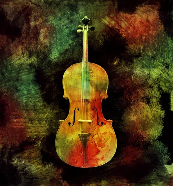 Un violoncello colorato — Foto Stock