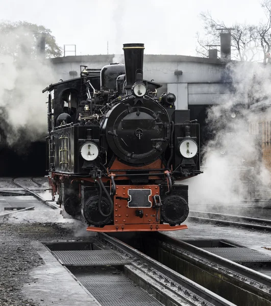 Gammal svart ånglok i Tyskland — Stockfoto