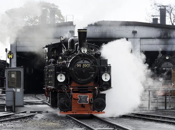 Velho 150 anos de idade locomotiva trem a vapor — Fotografia de Stock