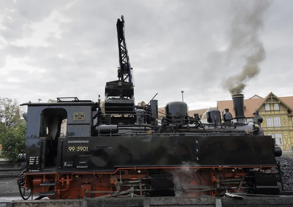 Coal loading of steam train in Wernigerode — Stock Photo, Image