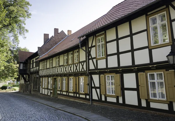 Meia madeira típica casas alemãs — Fotografia de Stock