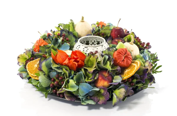 Autumn flower arrangement garland — Stock Photo, Image