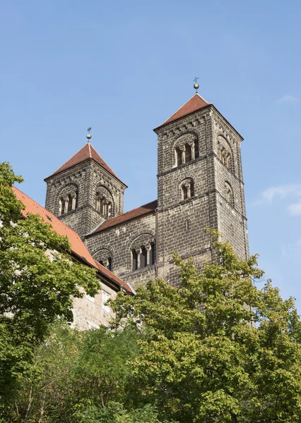 Oude mijlpaal in Quedlinburg — Stockfoto