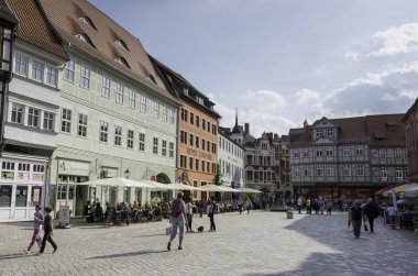 insanlar terasta ben n Quedlinburg