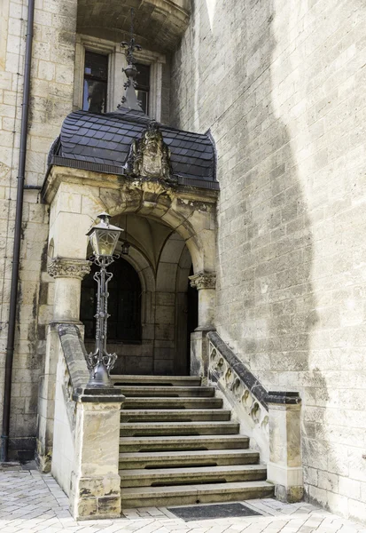 Old church entrance with stairs — Stock Photo, Image