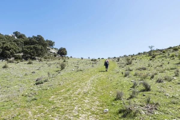 Woman busy with track in andalusia — Stock Photo, Image