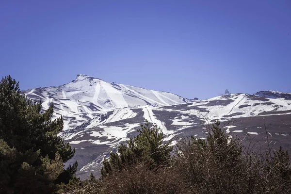 Snow on the sierra nevada in spain — Stock Photo, Image