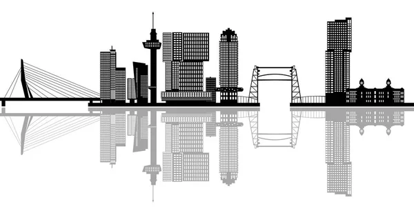 Ville de Rotterdam skyline — Image vectorielle