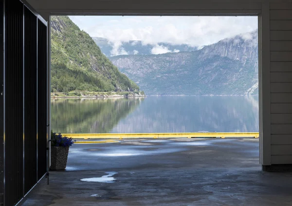 ノルウェーの eidfjord の眺め — ストック写真