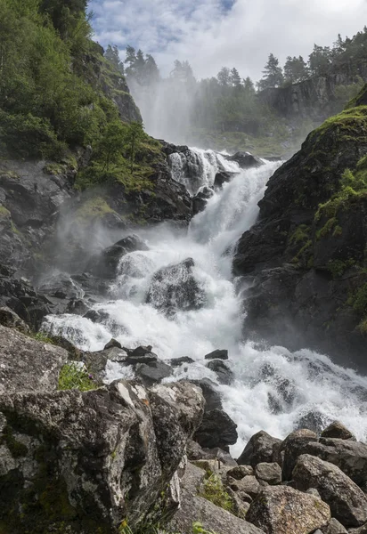 Latefossen 瀑布挪威 — 图库照片