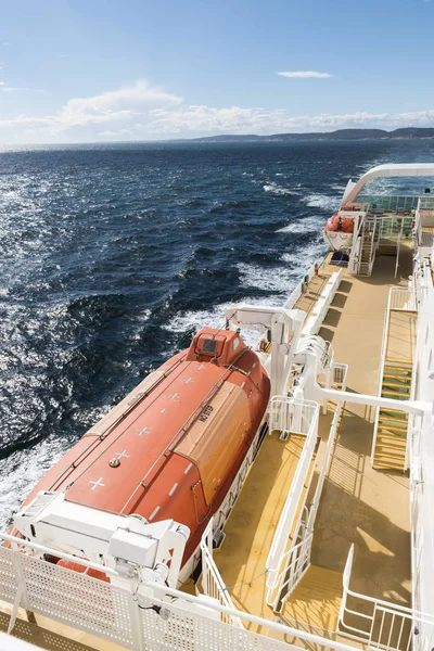 stock image lifeboat on a cruise ship on the sea