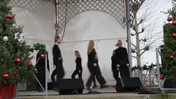 Irish tap dance for public — Stock Video