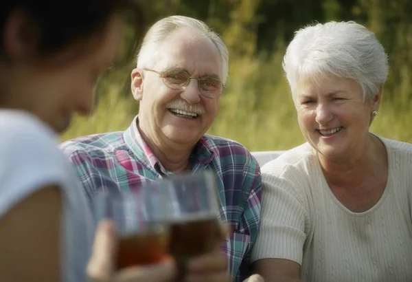 Senior Couple Family Outing — Stock Photo, Image