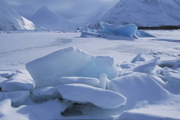 Eisberge im zugefrorenen See — Stockfoto