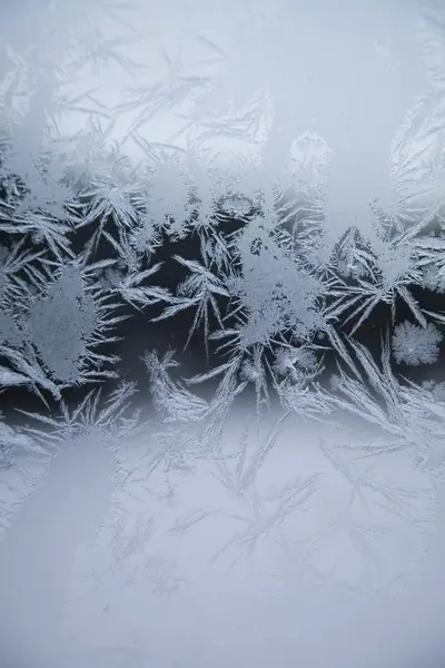 Ice Crystals Glass Outdoors — Stock Photo, Image