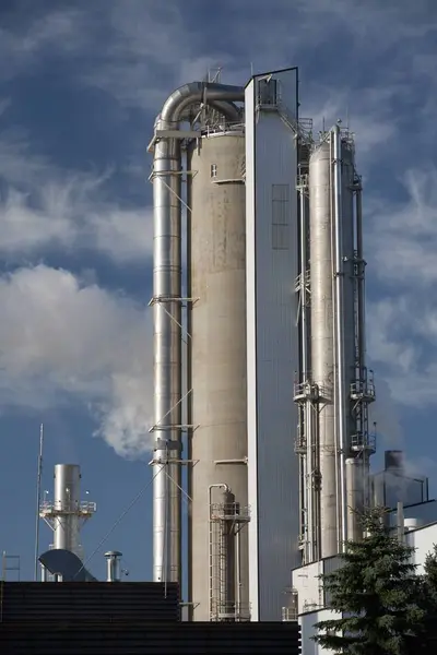 Condenser Tower Industrial Plant Alberta Canada — Stock Photo, Image