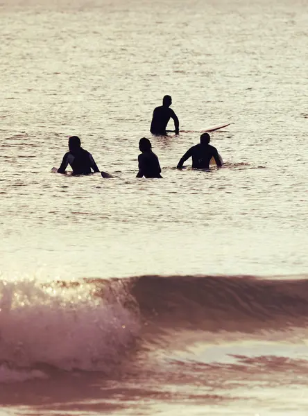 People Out Ocean Surfboards Tarifa Cadiz Andalusia Spain — Stock Photo, Image