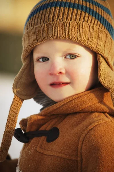 Cute Little Boy Wearing Winter Clothing — Foto de Stock