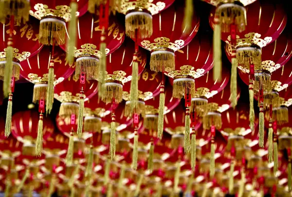 Rzędy chińskie lampiony — Zdjęcie stockowe