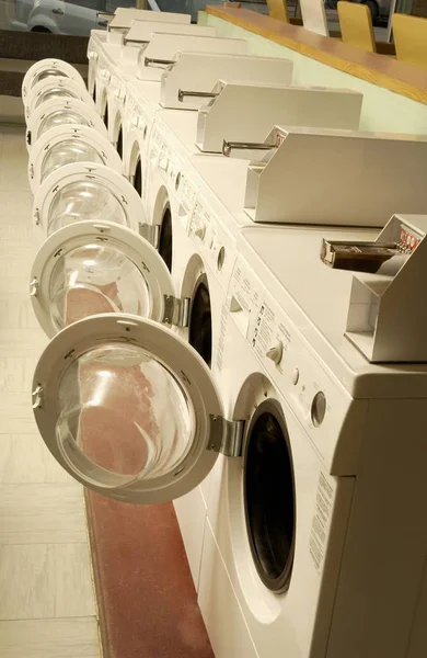 Row Of Dryers in laundry — Stock Photo, Image