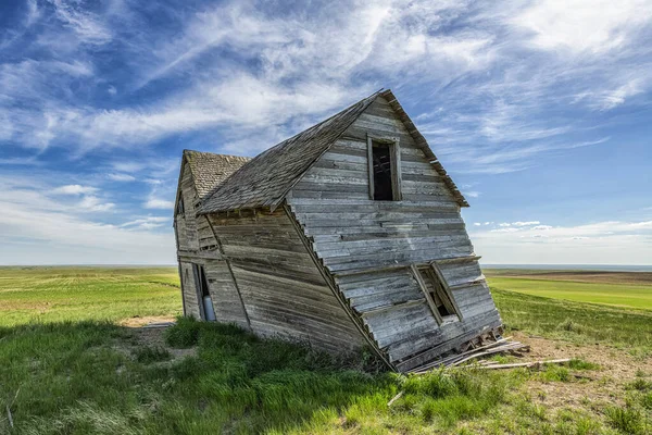 Quinta Abandonada Apoiada Terras Agrícolas Val Marie Saskatchewan Canadá — Fotografia de Stock