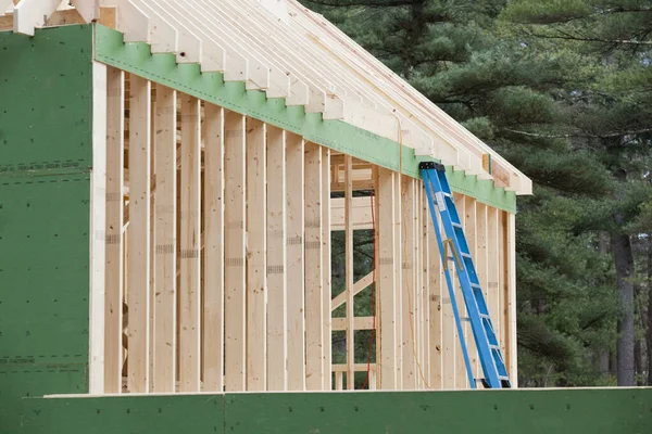 Ladder Leaning Wall Frame House Construction — Stock Photo, Image