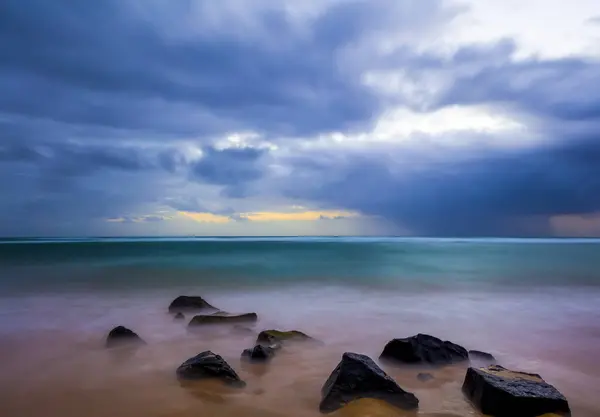 Vista Panorámica Del Fascinante Paisaje Playa Kapaa Kauai Hawaii Estados — Foto de Stock