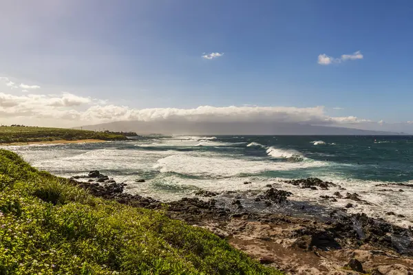 Vista Panorámica Del Majestuoso Paisaje Con Olas Oceánicas — Foto de Stock