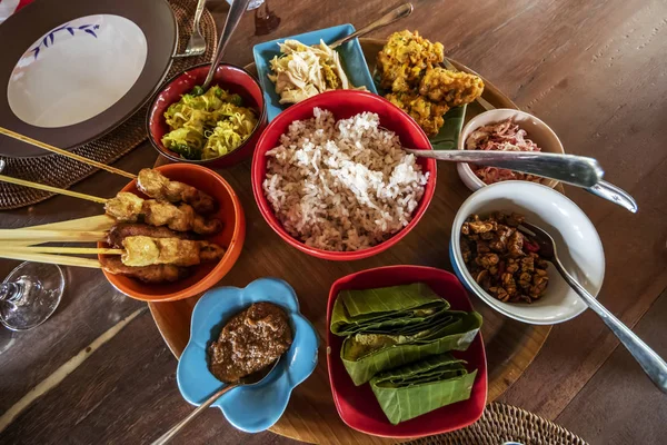 Platos Balineses Servidos Ruma Desa Balinese Home Cooking Studio Banu — Foto de Stock