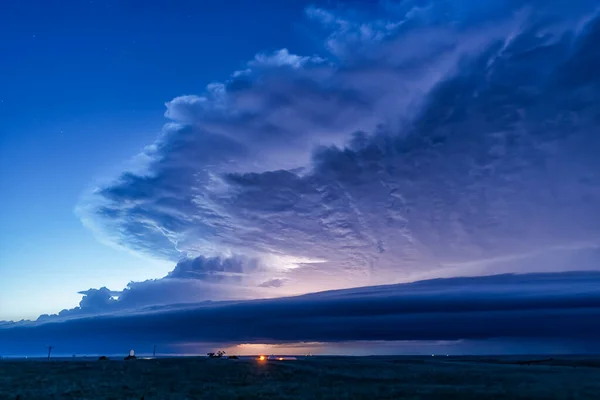 Awan Menakjubkan Atas Lanskap Amerika Tengah Barat Sebagai Badai Supercell — Stok Foto