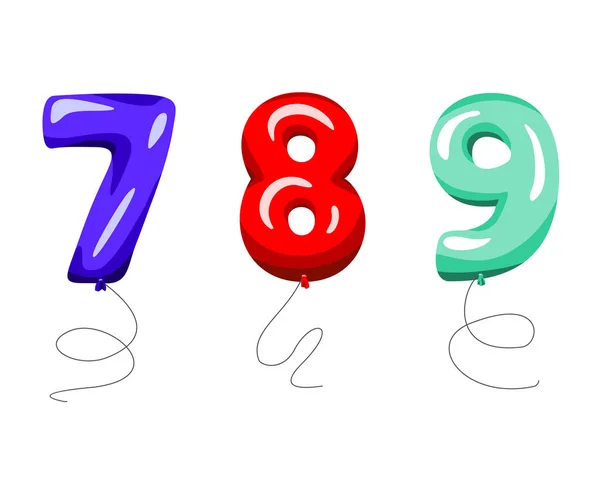 Wektor zestaw balony kolor na białym tle w formie liczb — Wektor stockowy