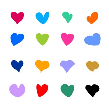Vektör kalpleri sevgi sembolleri olarak dizi