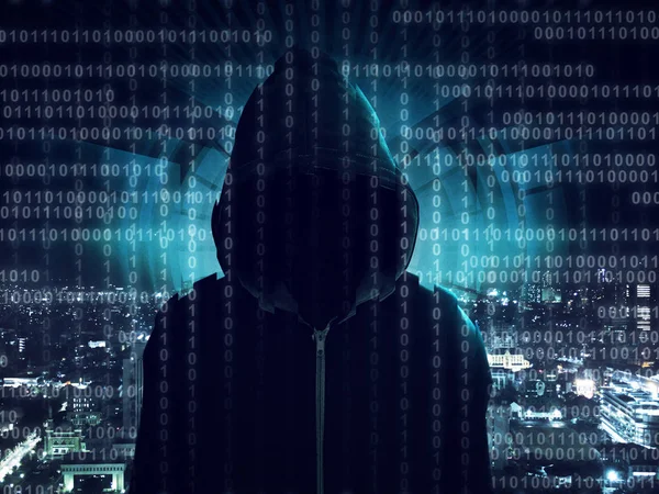 Junger Hacker im Datensicherheitskonzept — Stockfoto