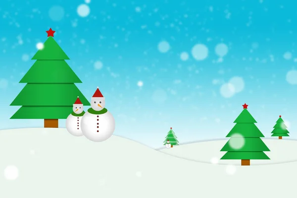 Tree Illustrations Snowman — Stock Photo, Image
