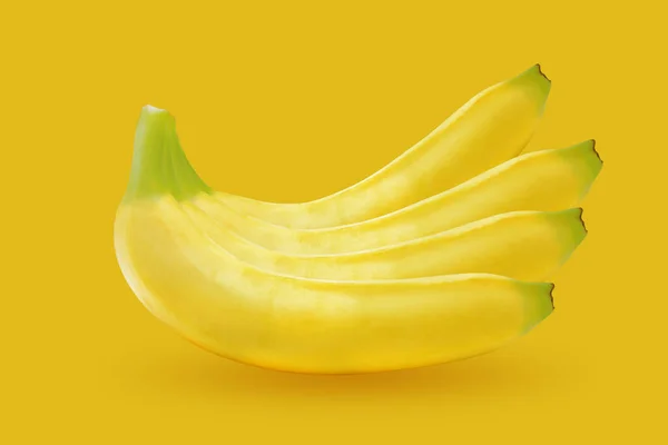 Kolorowy Wzór Owoców Świeżych Bananów Żółtych Kolorowym Tle — Zdjęcie stockowe