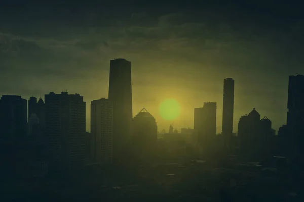 Silhouette City Sunrise — Stock Photo, Image