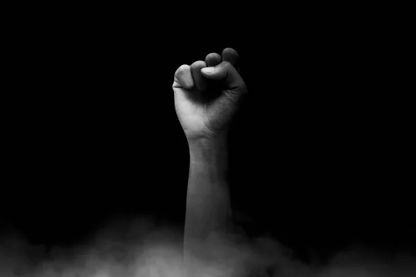 Male Clenched Fist Isolated Dark Background — Stock Photo, Image