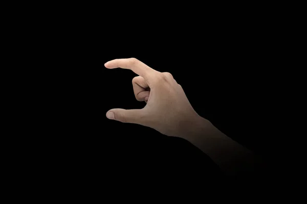 Male Hand Finger Sign Dark Background — Stock Photo, Image