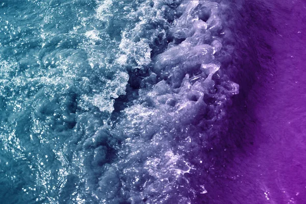 Superfície Onda Fundo Abstrato Mar Com Cor Filtrada Azul Roxo — Fotografia de Stock