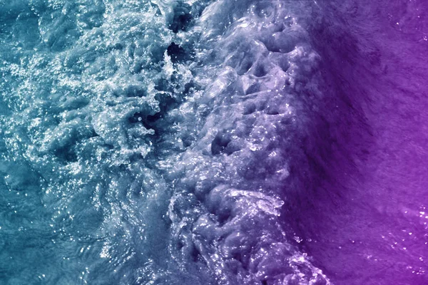 Superfície Onda Fundo Abstrato Mar Com Cor Filtrada Azul Roxo — Fotografia de Stock