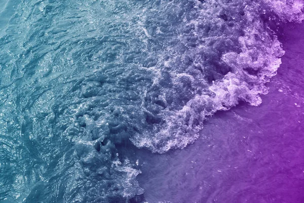 Superfície Onda Fundo Abstrato Mar Com Cor Filtrada Azul Roxo — Fotografia de Stock